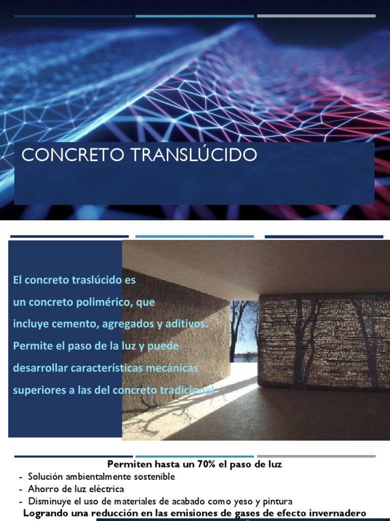 Concreto Translúcido PDF Construyendo tecnología Hormigón
