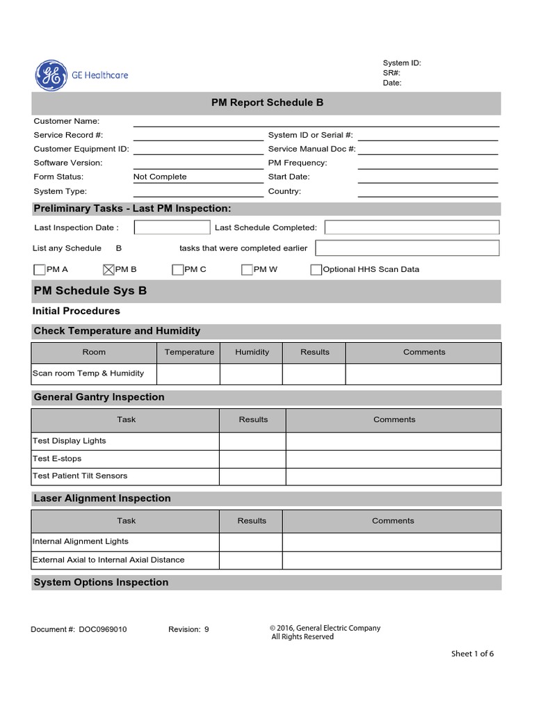 PM Schedule B Checklist PDF Equipment Mechanical Engineering