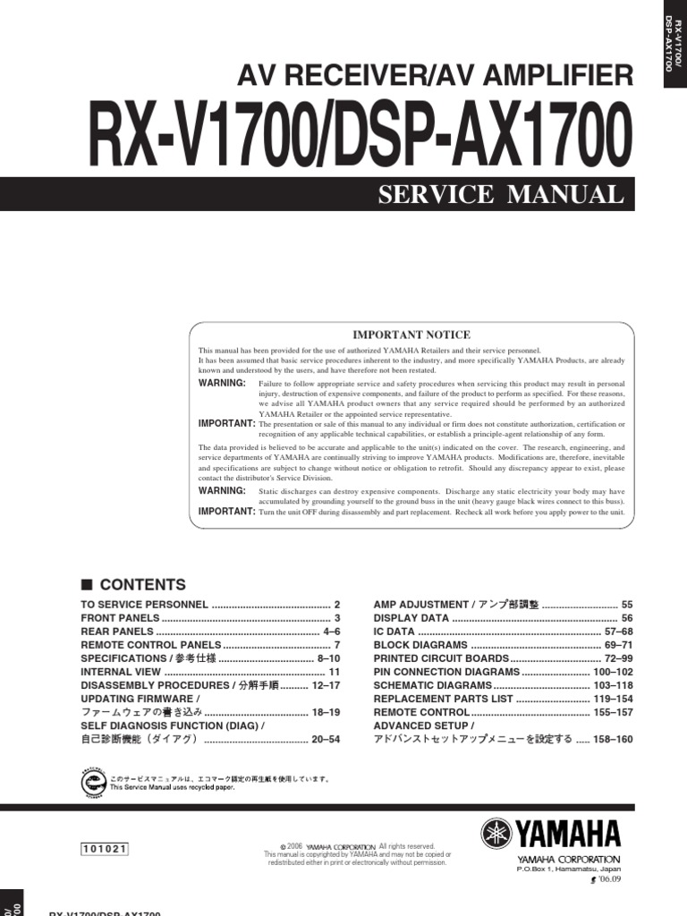 Rx V1700 Service Manual Pdf Solder Tin