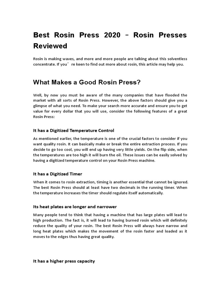 Best Rosin Press 2020Rosin Presses Reviewed PDF PDF Pneumatics