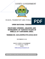 Tender No. KCG - RTPW - 070 - 2018 - 2019 Proposed Opening, Grading and Murraming of Various Roads in Shella at Casuarina Area.