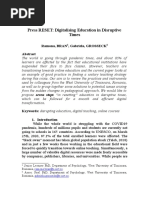Press RESET: Digitalising Education in Disruptive Times