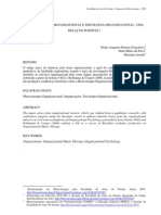 MUSICOTERAPIA ORGANIZACIONAL E PSICOLOGIA ORGANIZACIONAL UMA RELAÇÃO POSSÍVEL Resumo Pedro Gonçalves