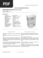 Especificaciones Sensor de Deteccion de Moxido