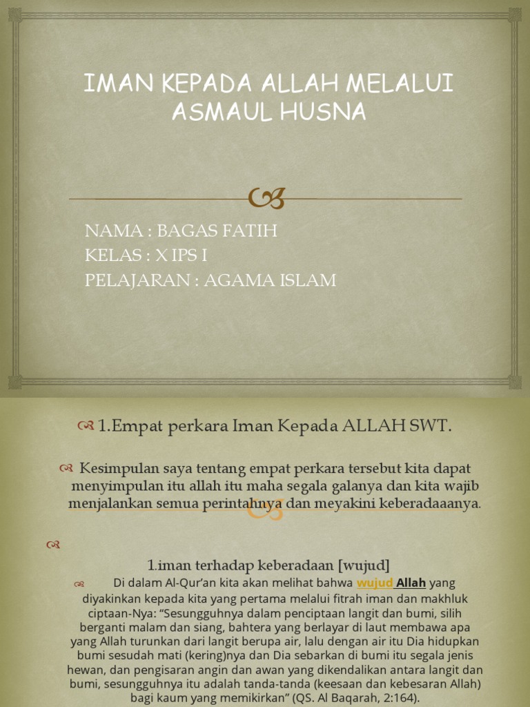 Iman Kepada Allah Melalui Asmaul Husna Pdf