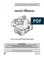 Safe Operation Practices for 159 cc & 196 cc OHV Vertical Shaft Engine