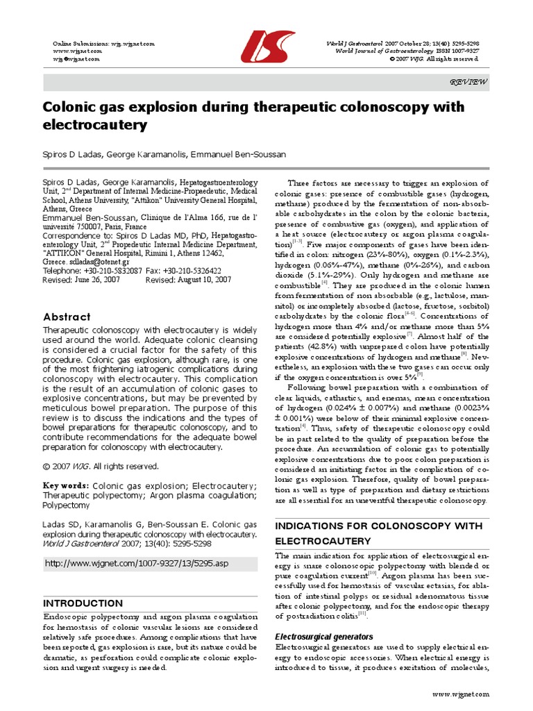 Colonic Gas Explosion During Therapeutic Colonoscopy With