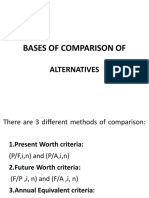 COMPARISON OF ALTERNATIVES USING PRESENT WORTH CRITERIA