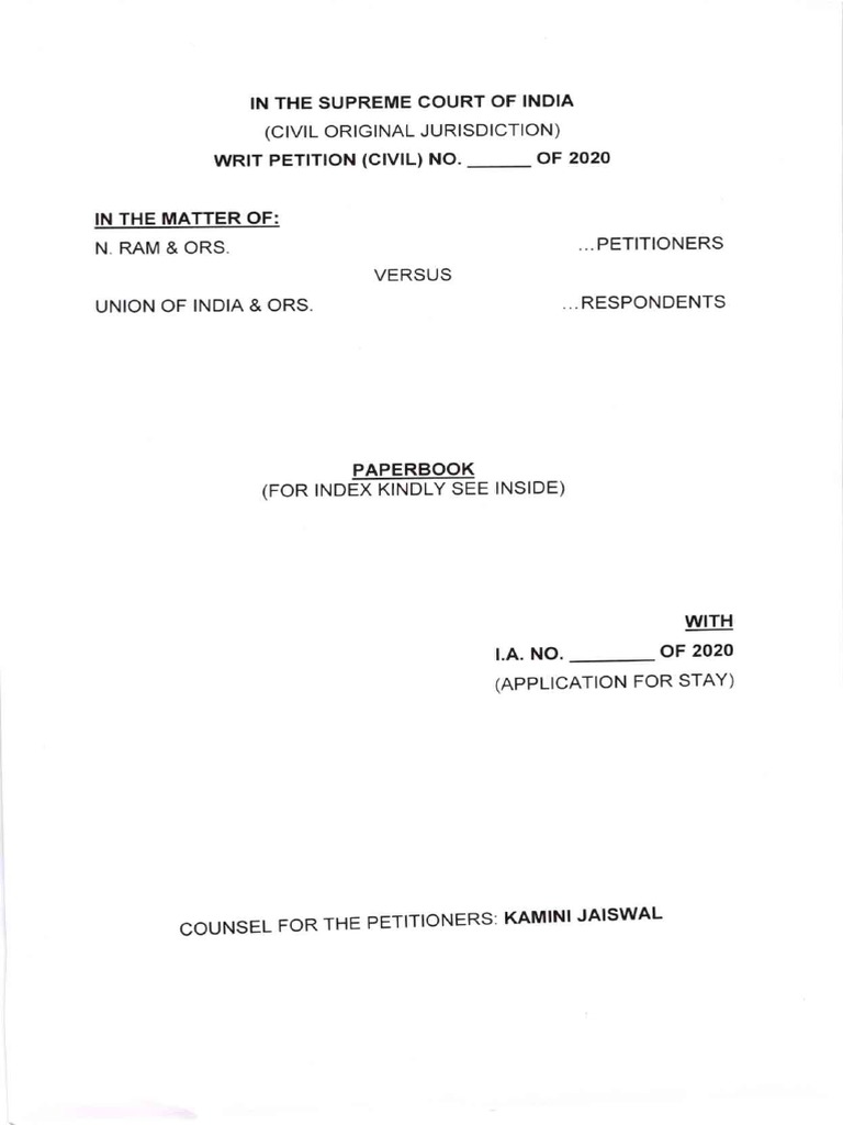 N Ram Ors vs Union of India PDF Contempt Of Court Supreme