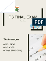 F3 Final Exam Feedback - 3A