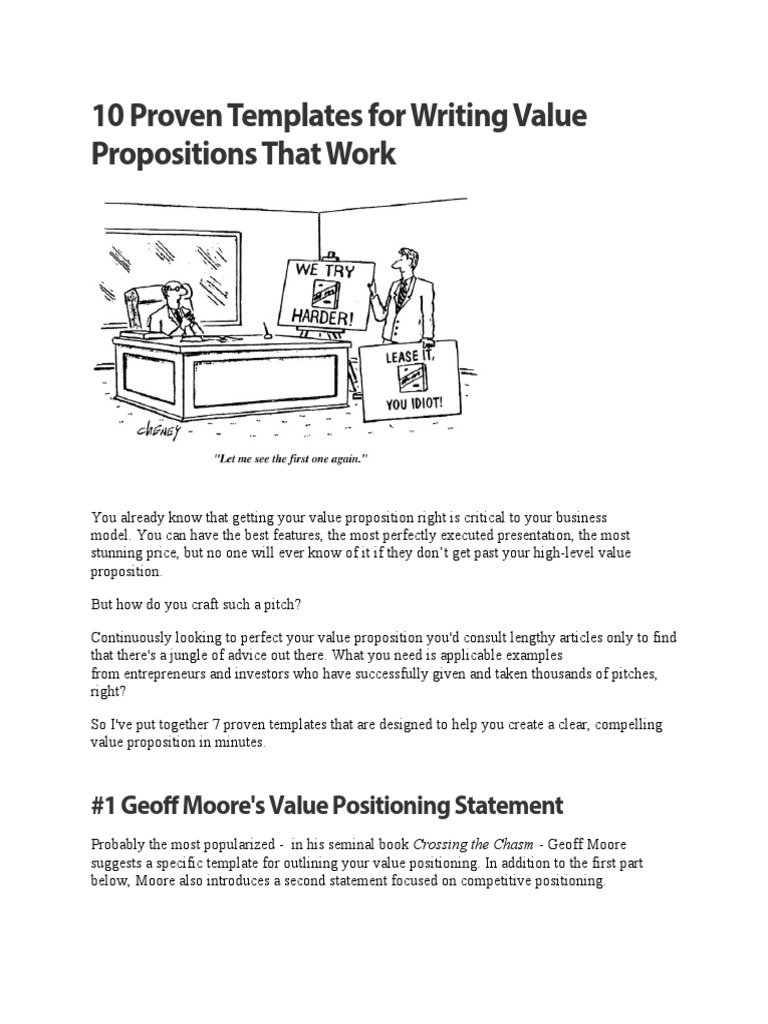 10 Effective Value Proposition Templates | PDF | Return On Investment ...