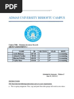 Admas University Bishoftu Campus: Course Title - Maintain Inventory Records