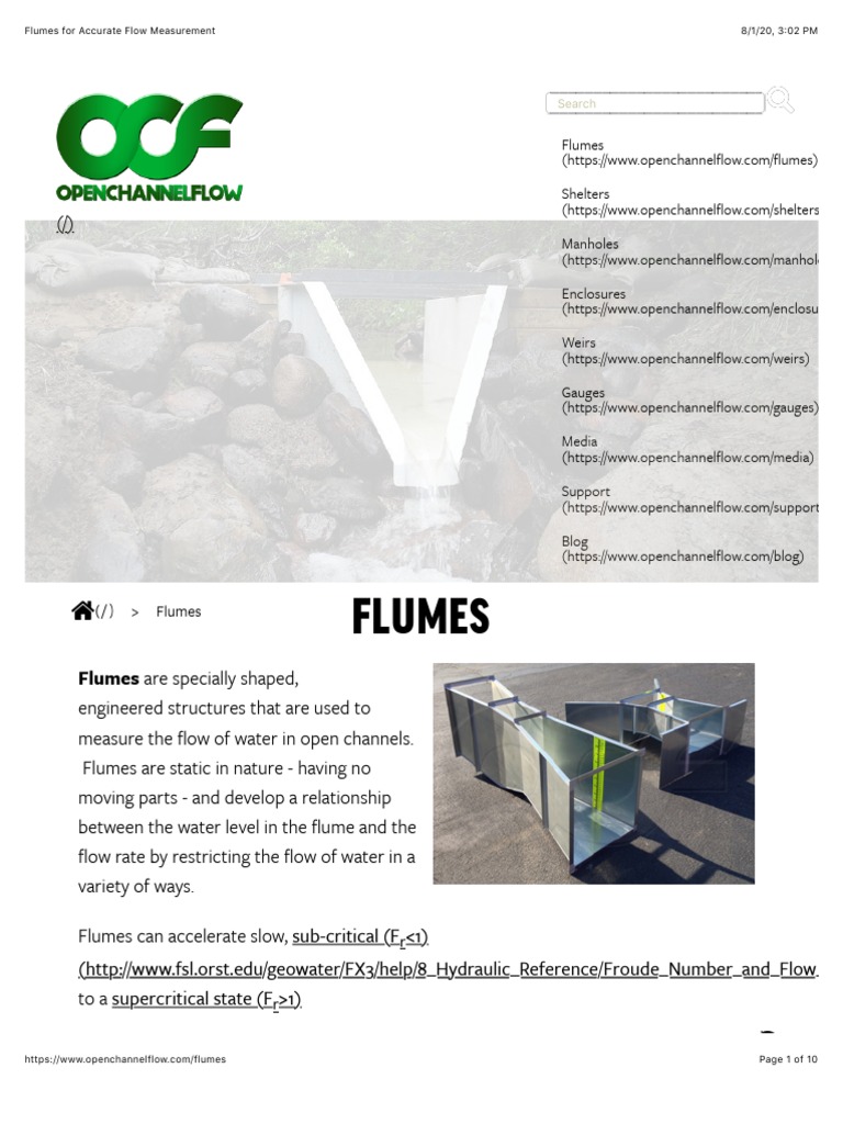 Flumes For Accurate Flow Measurement | PDF | Soft Matter | Liquids
