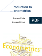 Introduction To Econometrics: Temesgen Worku T.w.bezabih@vu - NL