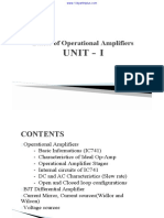 Basics of Operational Amplifiers: Unit - I