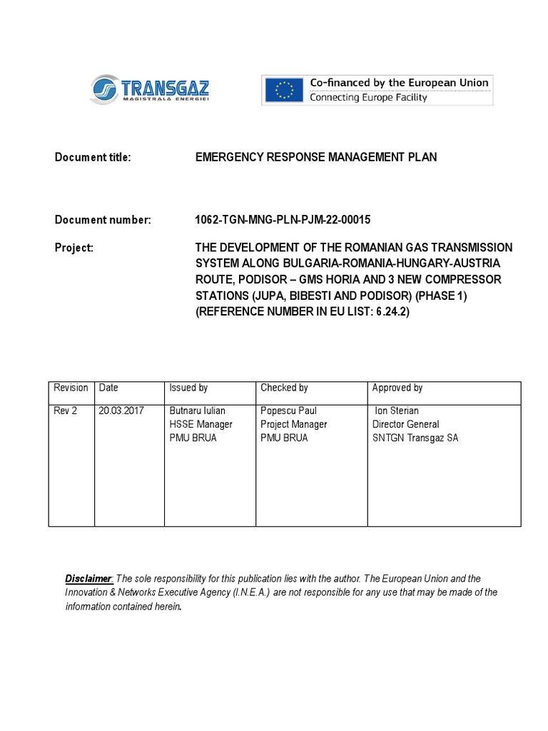 Emergency Response Plan for BRUA Project | PDF | Emergency | Emergency ...