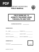Field Work No. 10 Azimuth Traverse Using Theodolite and Tape