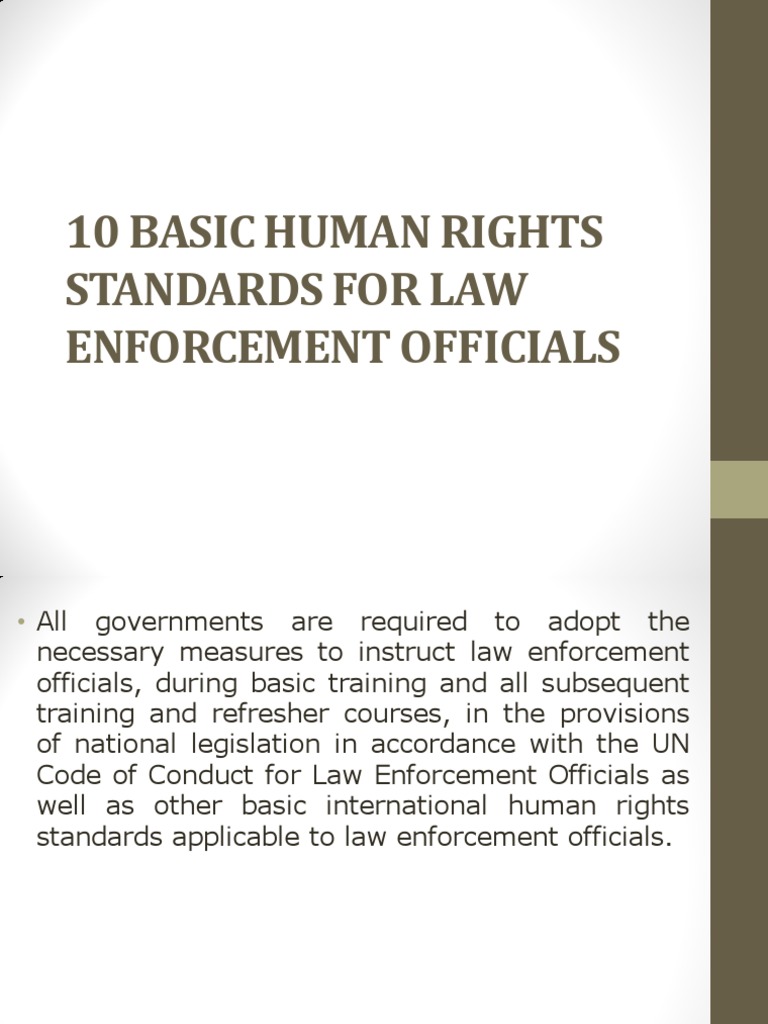Basic Human Rights for Law Enforcement | PDF | Arrest | Miranda Warning