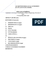 Department of Surveying & Geoinformatics, Faculty of Engineering, University of Lagos Corresponding Author Email