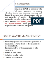 Solid Waste Management: Waste Storage Collection Transport and Disposal/treatment