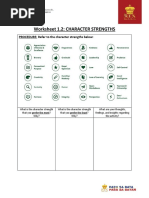 Worksheet 1.2: CHARACTER STRENGTHS