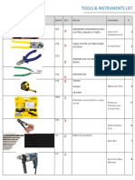 Tools & Instruments List: # I N D Q - (U)