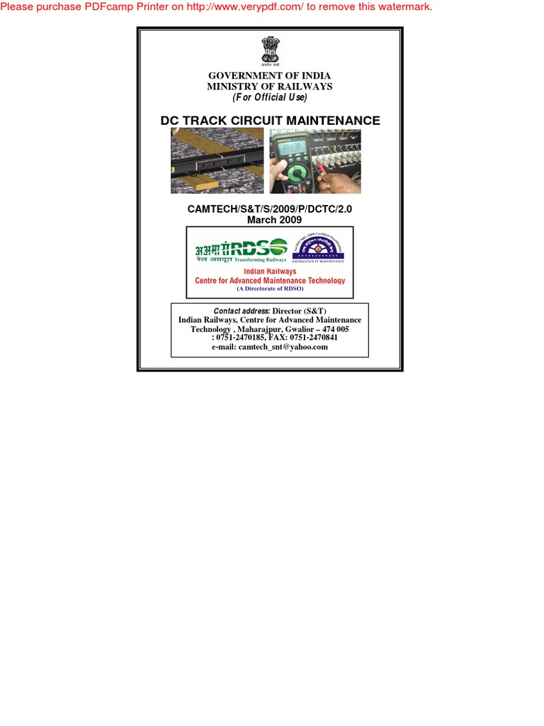 Pamphlet On DC Track Circuit Maintenance Ver2 | PDF | Track (Rail ...