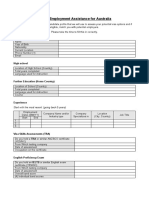 Visa & Employment Profile