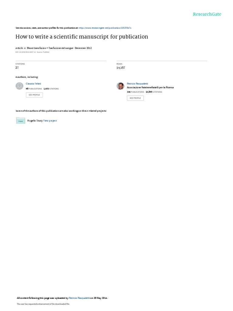 How To Write A Scientific Manuscript For Publicati | PDF | Systematic ...