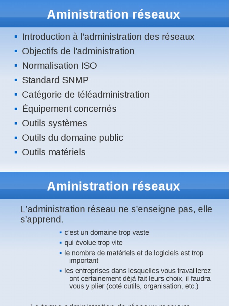 Administration des Réseaux Informatiques | PDF | Application | Serveur ...