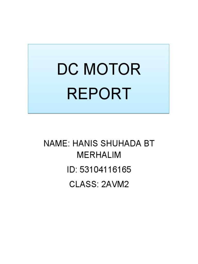 Design and Construction of a Simple DC Motor | PDF | Electric Motor ...