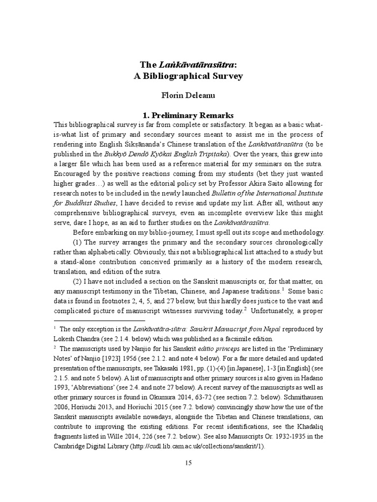 Florin Deleanu The La Kavatarasutra A Bibliographical Survey 2018 Pdf Nastika Indian Philosophy