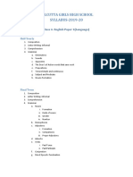 Calcutta Girls High School SYLLABUS-2019-20: Class 4-English Paper 1 (Language)