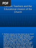 Catholic Teachers and The Educational Mission of The Church