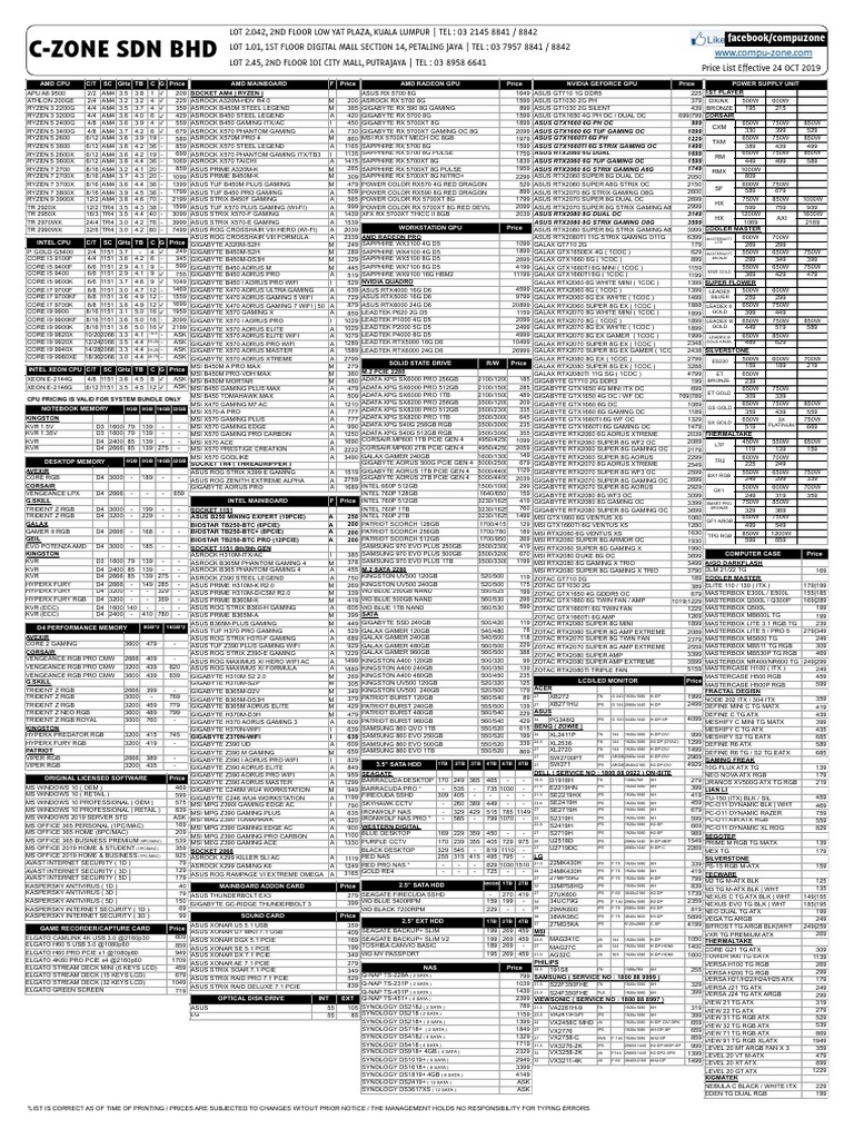 C-Zone SDN BHD: Facebook/compuzone | PDF | Personal Computers ...