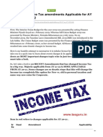 Taxguru - In-20 Recent Income Tax Amendments Applicable For AY 20-21 Amp AY 21-22 PDF