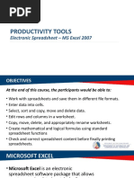 Module 3 - Electronic Spreadsheet 2007