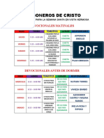 Programacion para Semana Santa