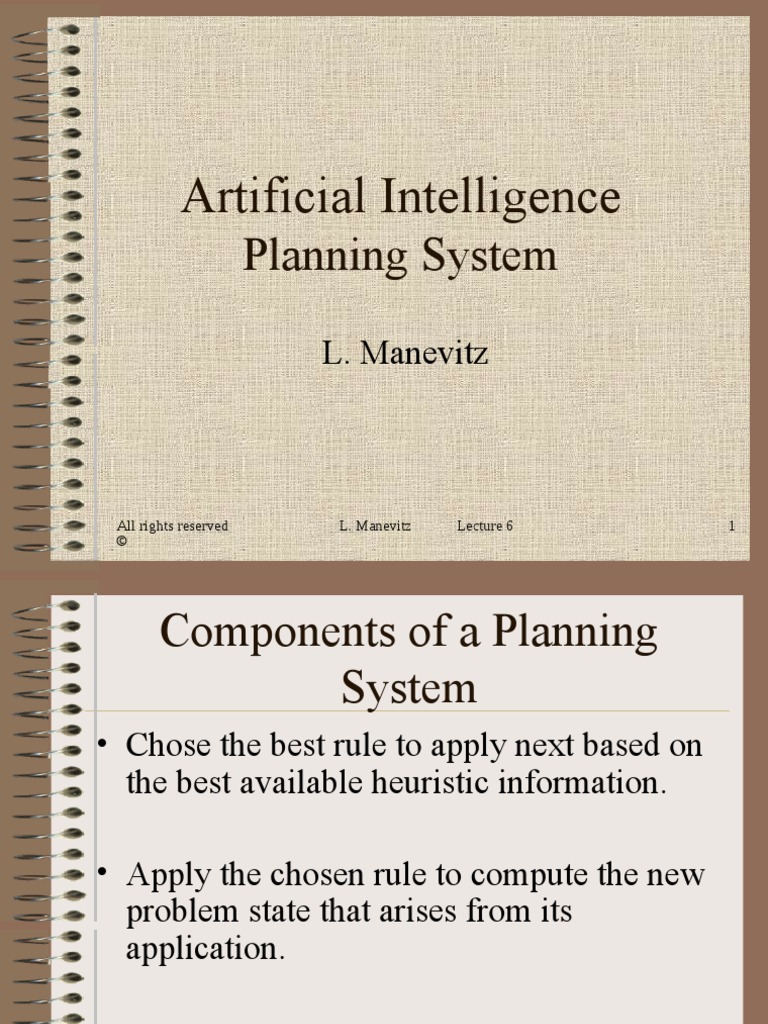 Artificial Intelligence Planning System PDF Computer Science