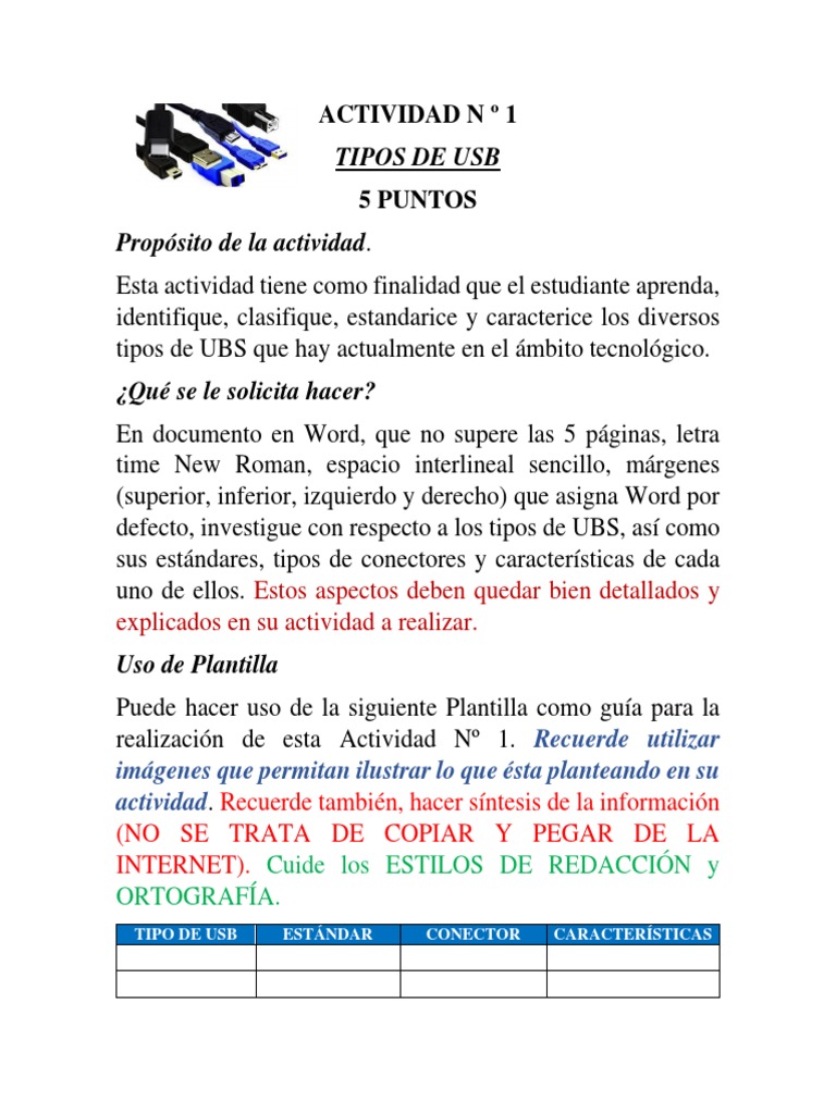 Tipos de USB y sus características | PDF | USB | Informática