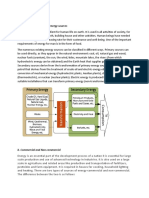 A. Primary and Secondary Energy Sources