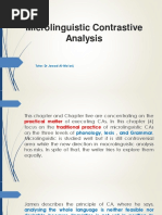 Microlinguistic Contrastive Analysis: Tutor: DR Jawad Al-Ma'arij