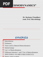 "Thermodynamics": Dr. Rachana Choudhary Asstt. Prof. Microbiology