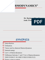 "Thermodynamics": Dr. Rachana Choudhary Asstt. Prof. Microbiology