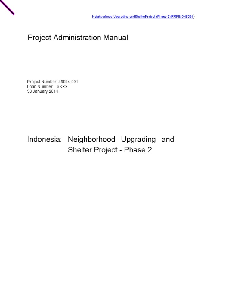 Project Administration Manual | PDF | Millennium Development Goals | Slum