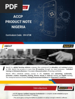 Accp Product Note Nigeria: Curriculum Code: OV-6738