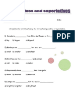 Comparatives and Superlatives 1 Worksheet Word