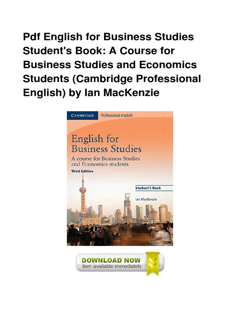 English For Business Studies 3rd Edition Pdf