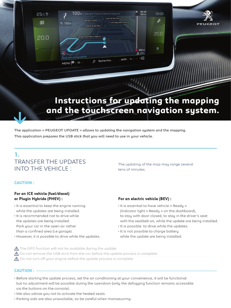 Peugeot Navigation System Update Guide | PDF | Usb Flash Drive | Car