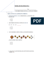 PRUEBA DE MATEMATICA Valor Posicional